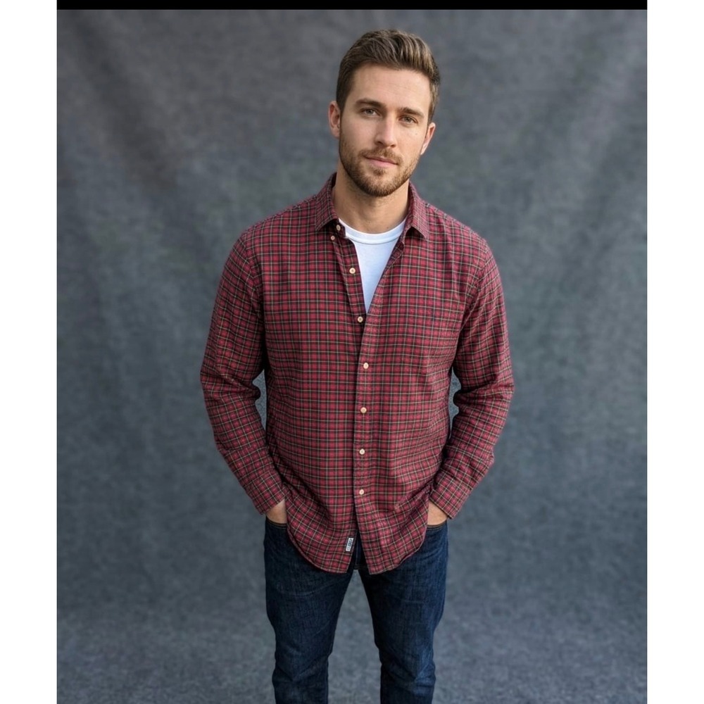 Polo Ralph Lauren Mens XXL Red Green Plaid 120s 2-Ply Cotton Button Down‎ Shirt